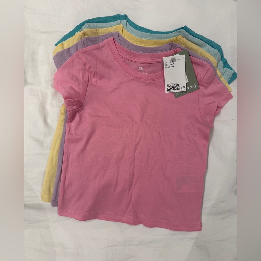 H&M Short Sleeve Shirts, 5 pack, Size 3/4T